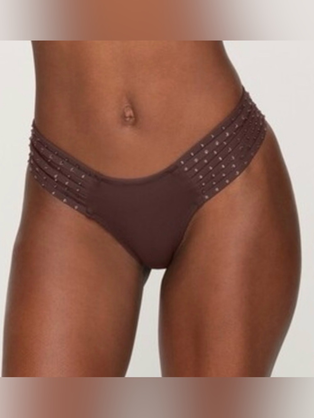 Skims strappy rhinestones bikini bottom coco color xl hard to find